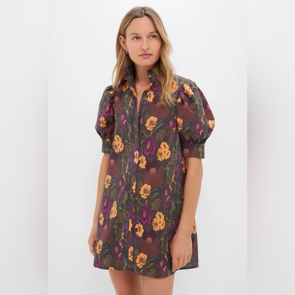 Tuckernuck Burnt Orange Floral Louisa Mini Dress NWT